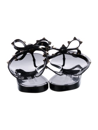 Valentino Rockstud Accents Rubber Slides