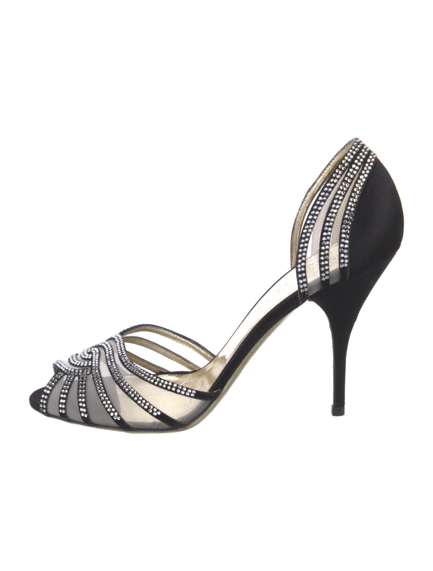 Valentino Satin Mesh Accents D'Orsay Pumps