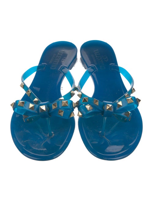Valentino Rockstud Accents Bow Accents Slides