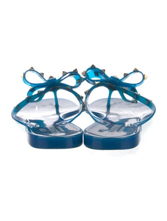Valentino Rockstud Accents Bow Accents Slides