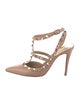 Valentino Rockstud Accents Leather T-Strap Pumps
