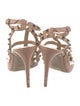 Valentino Rockstud Accents Leather T-Strap Pumps
