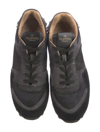 Valentino Rockstud Accents Suede Sneakers