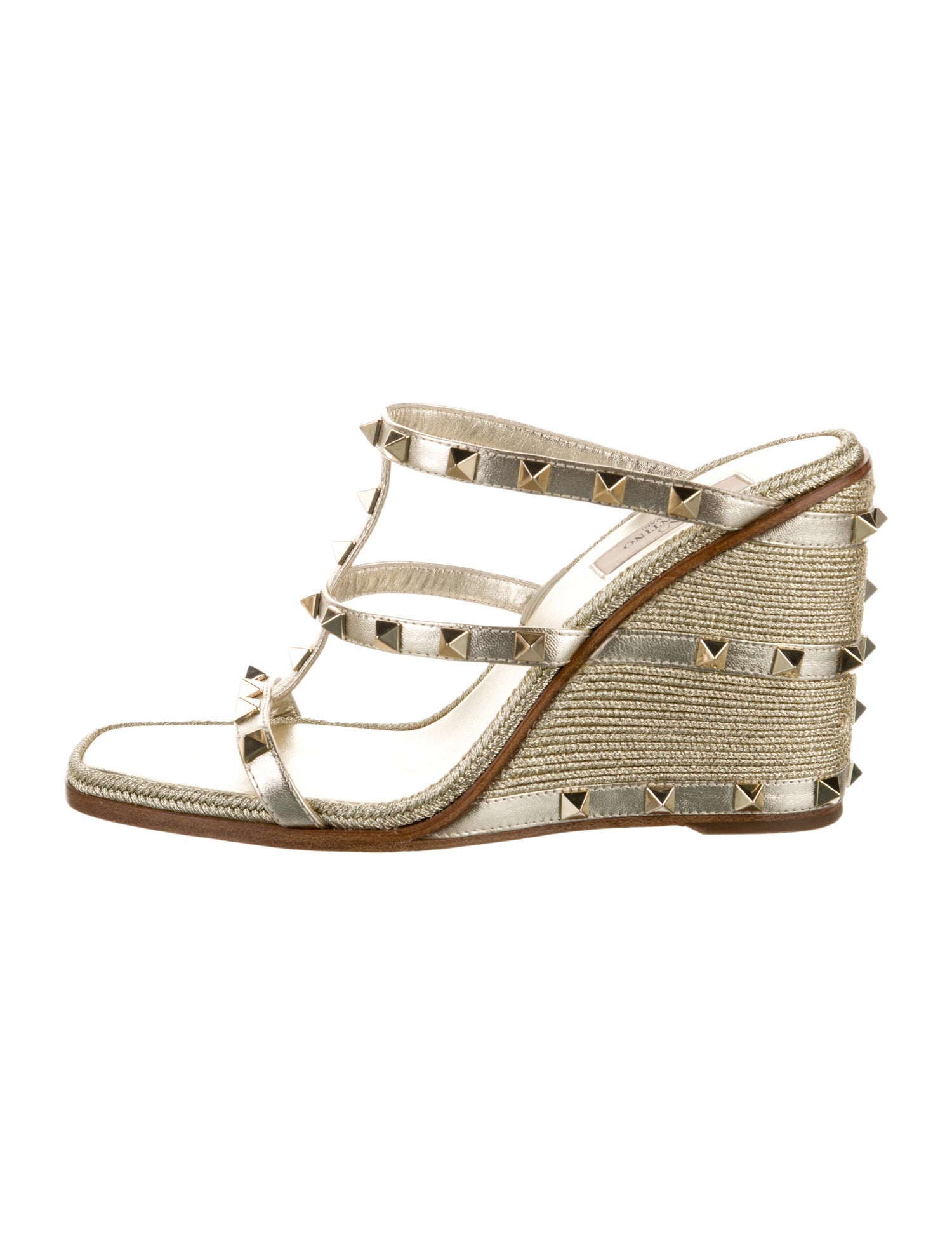 Valentino Rockstud Accents Leather Espadrilles
