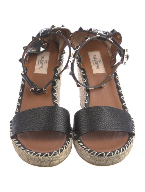 Valentino Rockstud Accents Leather Espadrilles