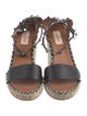 Valentino Rockstud Accents Leather Espadrilles