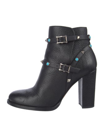 Valentino Rockstud Accents Leather Boots