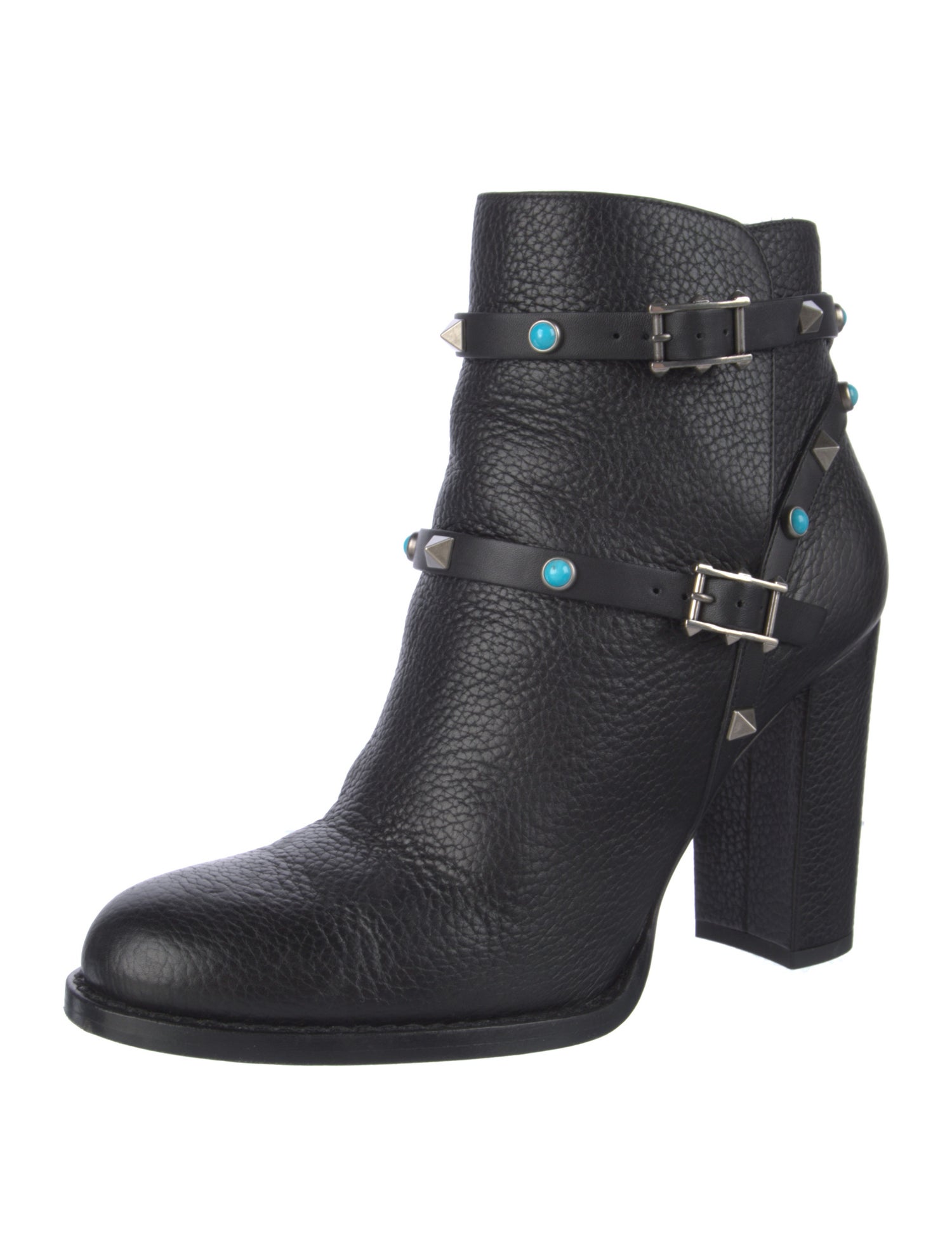 Valentino Rockstud Accents Leather Boots