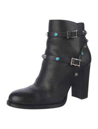 Valentino Rockstud Accents Leather Boots