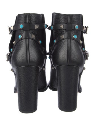 Valentino Rockstud Accents Leather Boots