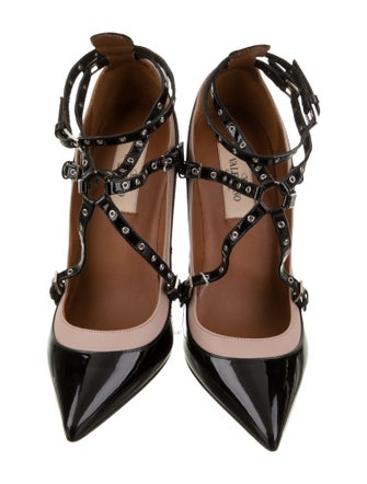 Valentino Patent Leather Striped Pumps