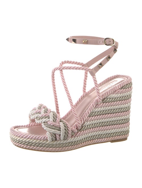 Valentino Rockstud Accents Colorblock Pattern Espadrilles