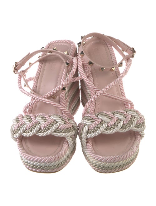 Valentino Rockstud Accents Colorblock Pattern Espadrilles