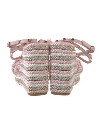 Valentino Rockstud Accents Colorblock Pattern Espadrilles