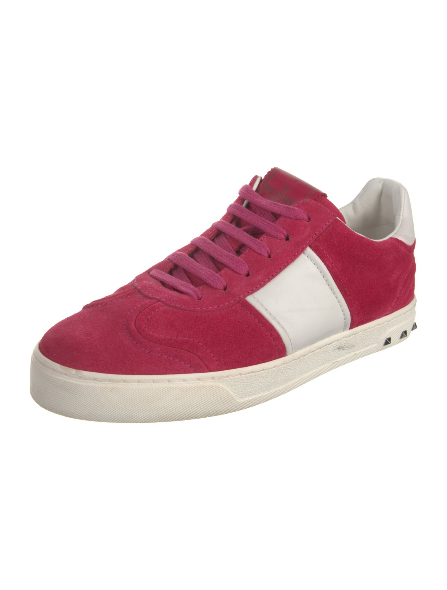 Valentino Rockstud Accents Suede Sneakers