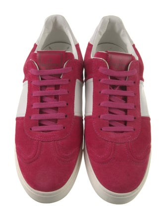 Valentino Rockstud Accents Suede Sneakers