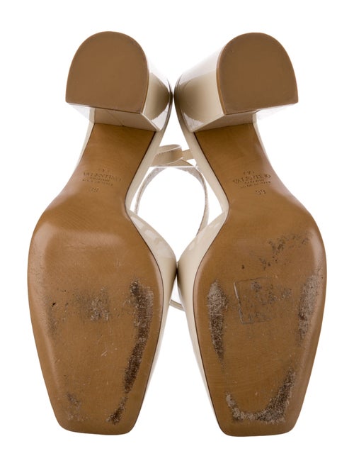 Valentino Rockstud Accents Patent Leather Slingback Pumps