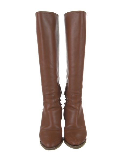Valentino Rockstud Accents Leather Riding Boots