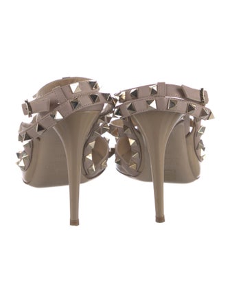 Valentino Rockstud Accents Patent Leather T-Strap Pumps