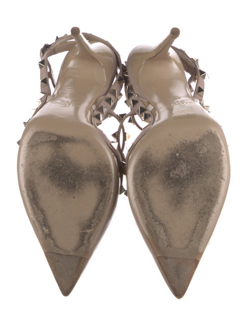 Valentino Rockstud Accents Patent Leather T-Strap Pumps