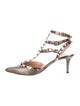 Valentino Rockstud Accents Leather T-Strap Pumps