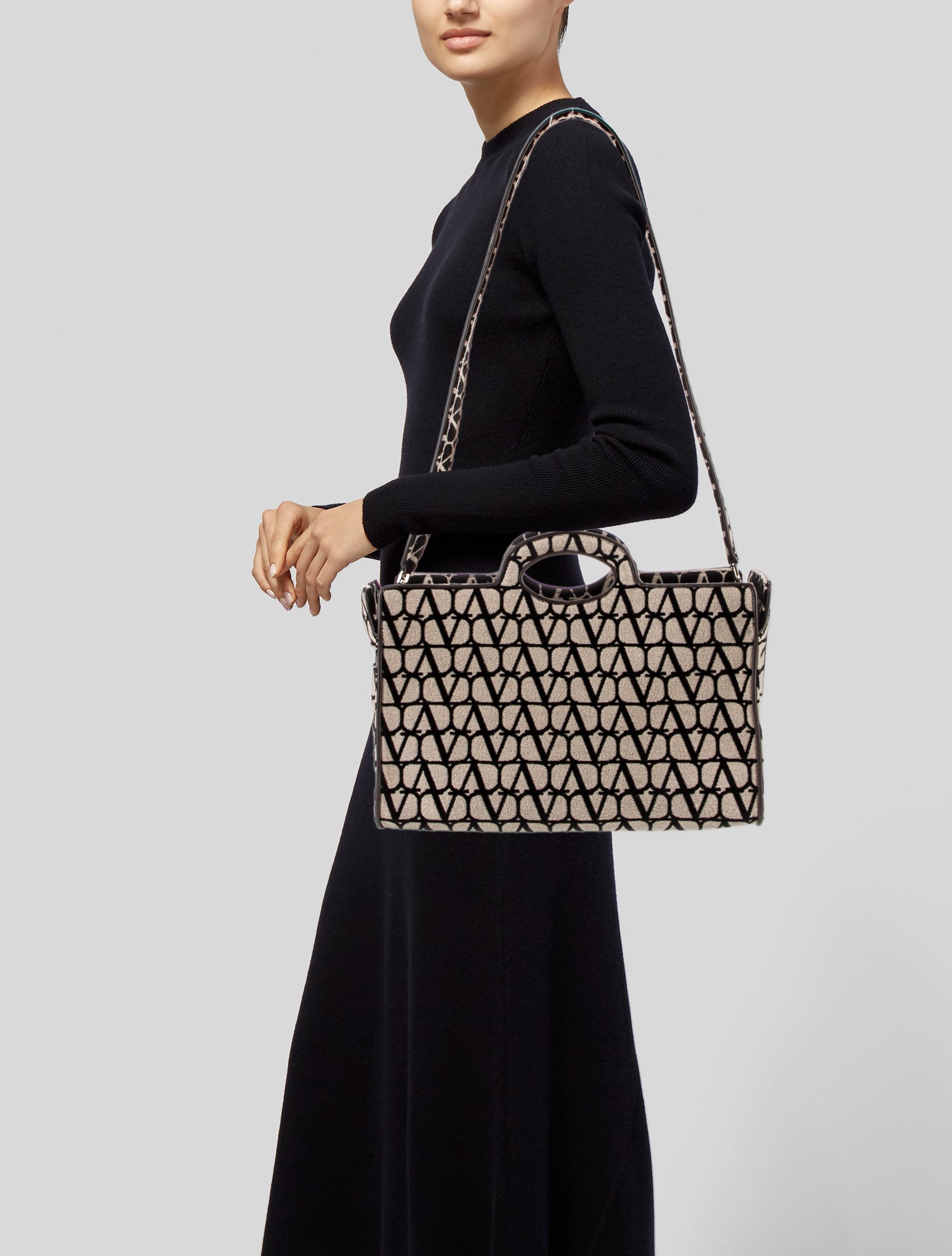 Valentino Canvas Top Handle Bag