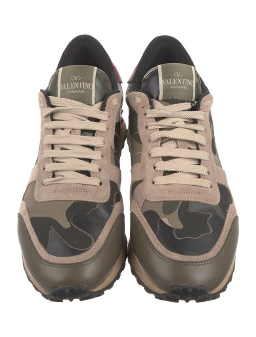 Valentino Rockstud Accents Suede Sneakers