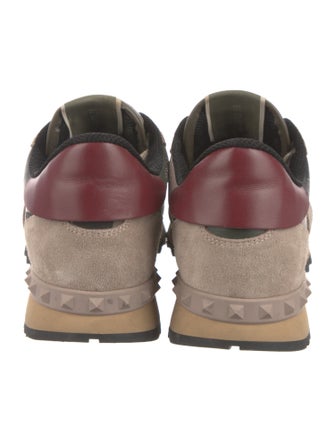 Valentino Rockstud Accents Suede Sneakers