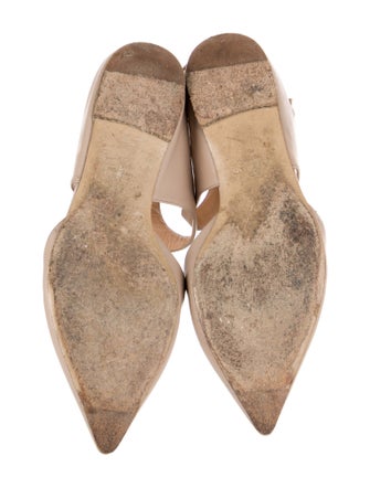 Valentino Leather Studded Accents Slingback Flats