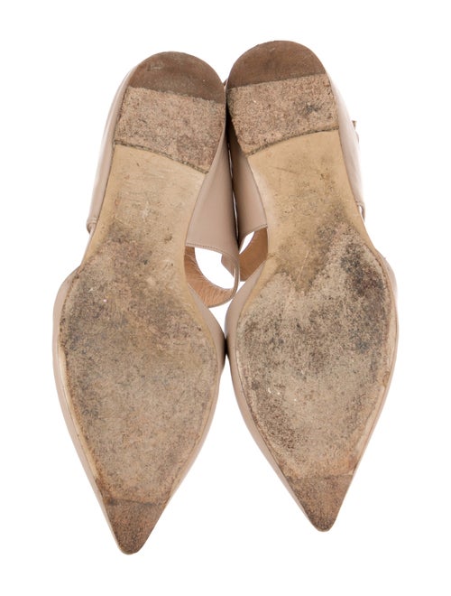 Valentino Leather Studded Accents Slingback Flats