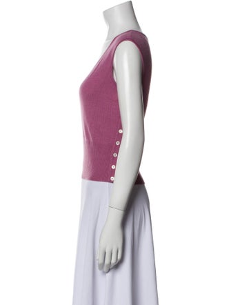 Valentino Virgin Wool Scoop Neck Crop Top