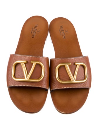 Valentino Leather Slides