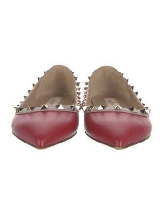 Valentino Rockstud Accents Lizard Ballet Flats