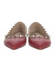 Valentino Rockstud Accents Lizard Ballet Flats