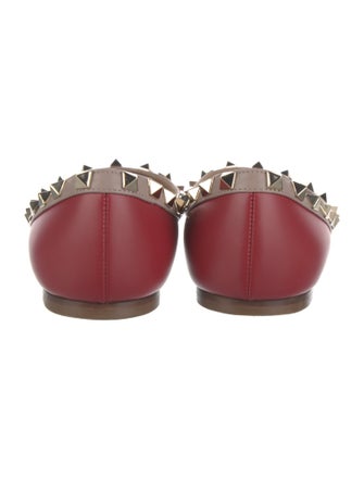 Valentino Rockstud Accents Lizard Ballet Flats