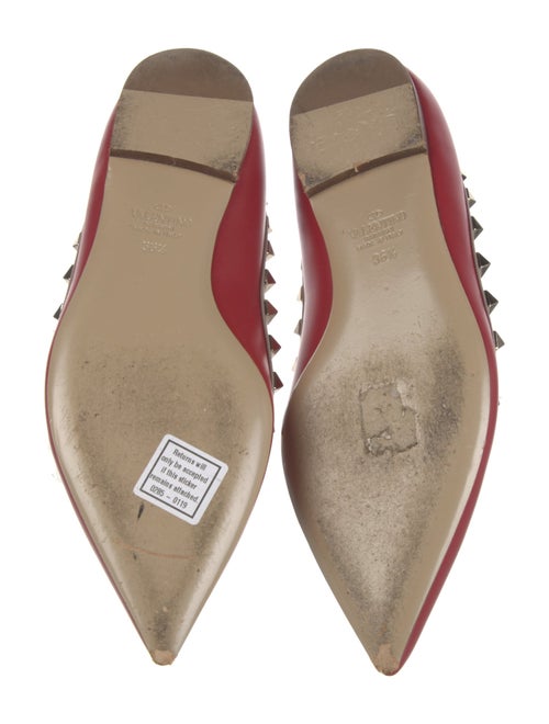 Valentino Rockstud Accents Lizard Ballet Flats