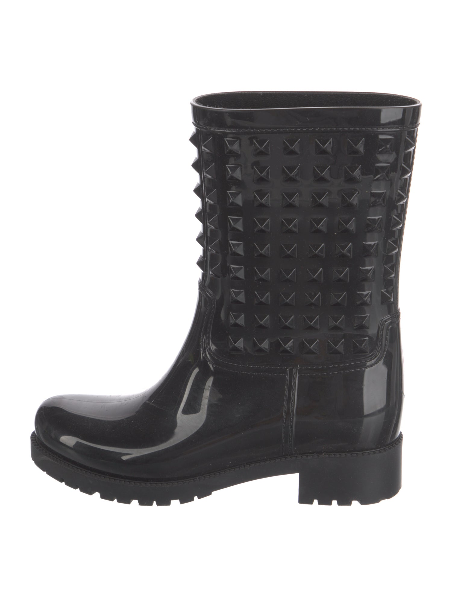 Valentino Rockstud Accents Rubber Rain Boots