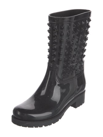 Valentino Rockstud Accents Rubber Rain Boots