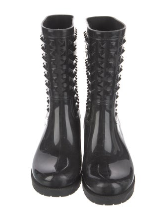 Valentino Rockstud Accents Rubber Rain Boots