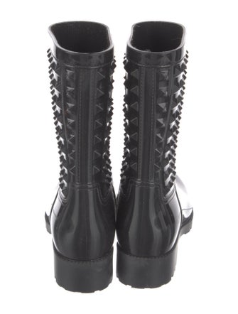 Valentino Rockstud Accents Rubber Rain Boots
