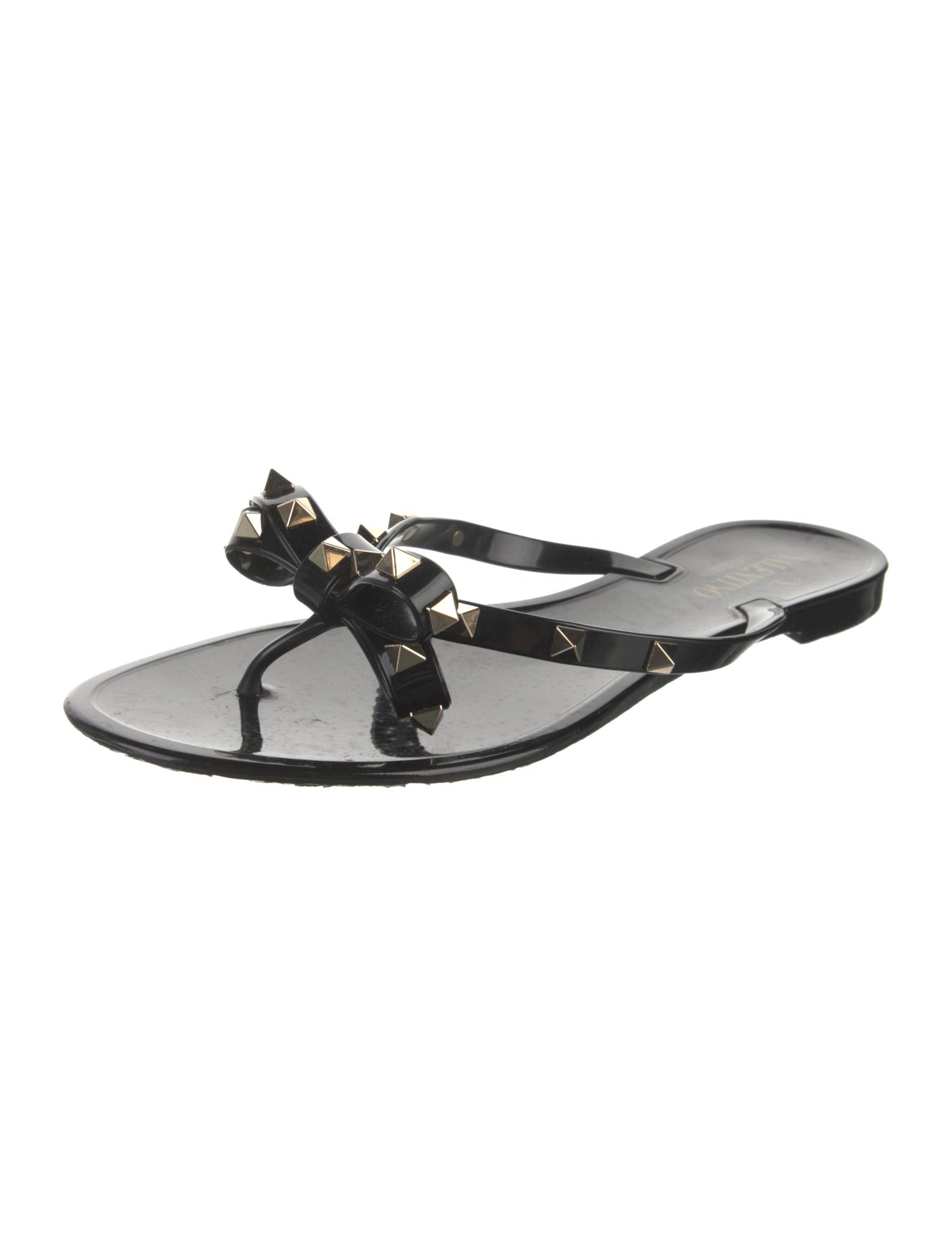 Valentino Rockstud Accents Rubber Slides