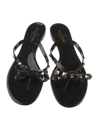 Valentino Rockstud Accents Rubber Slides