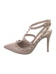 Valentino Rockstud Accents Leather T-Strap Pumps