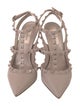 Valentino Rockstud Accents Leather T-Strap Pumps