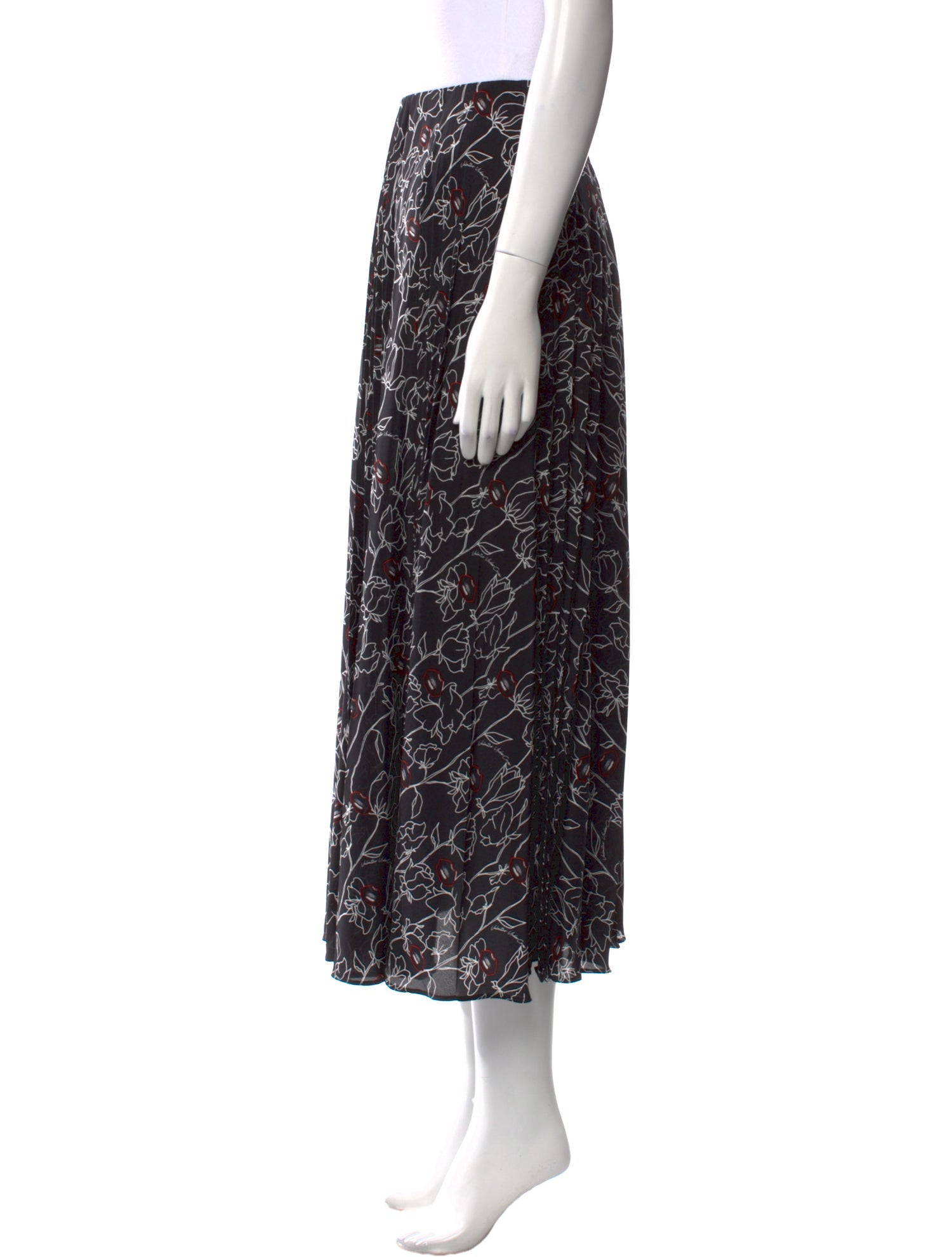 Valentino Silk Midi Length Skirt