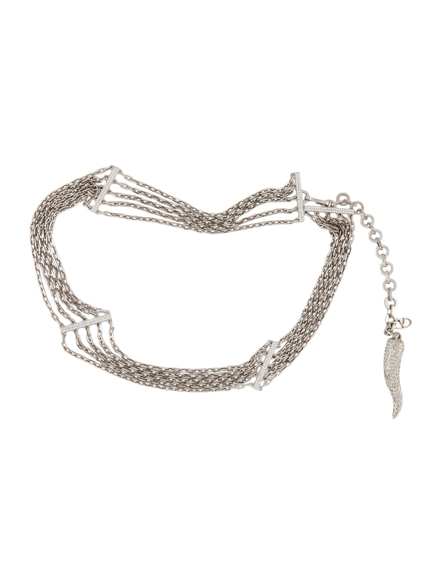 Valentino Metal Crystal Embellishments Waist Belt