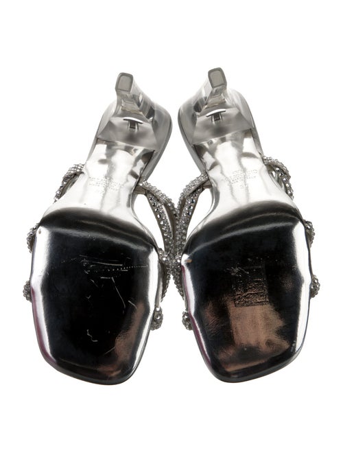 Valentino Leather Crystal Embellishments Slides
