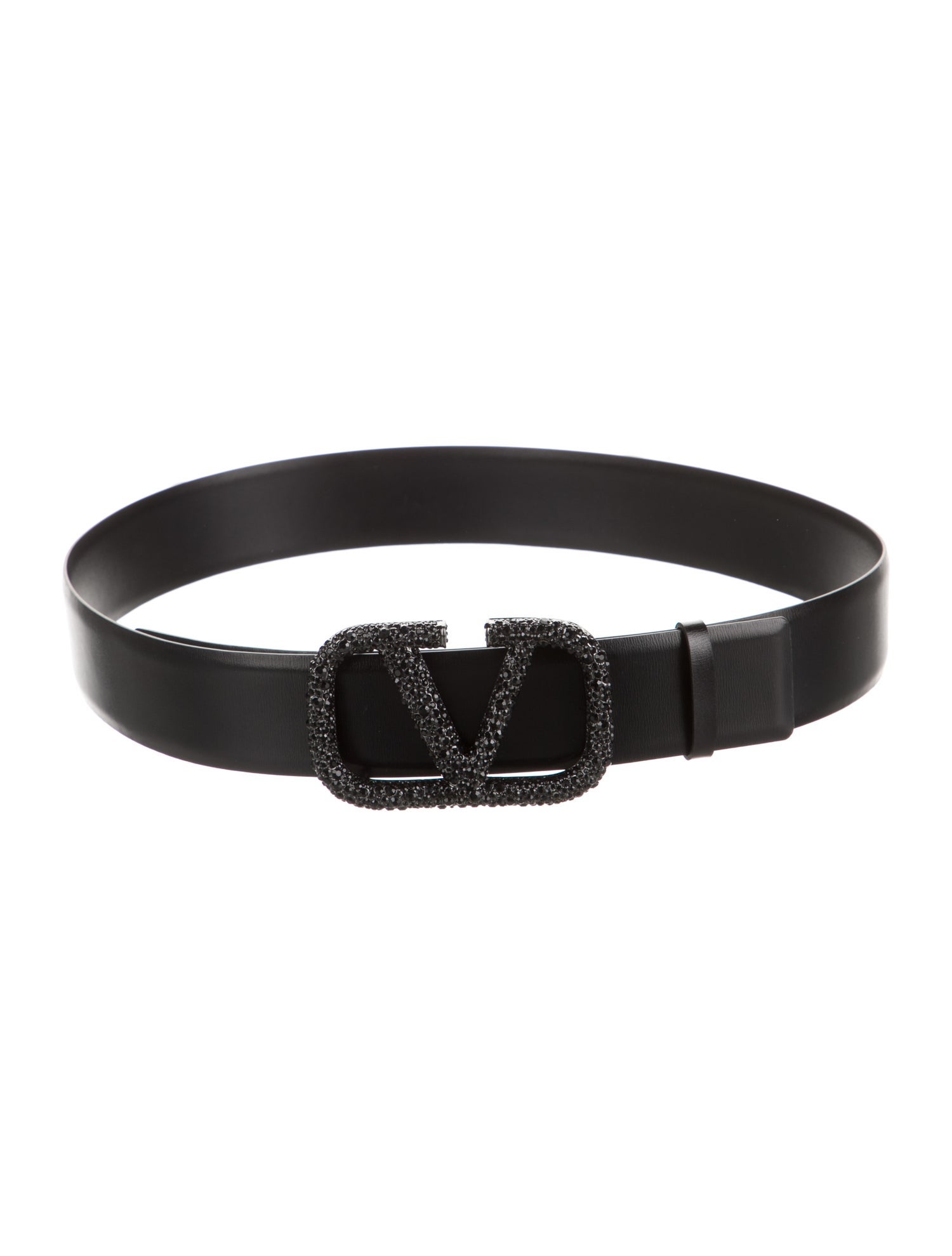 Valentino Leather Crystal Embellishments Waist Belt