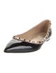 Valentino Rockstud Accents Patent Leather Ballet Flats