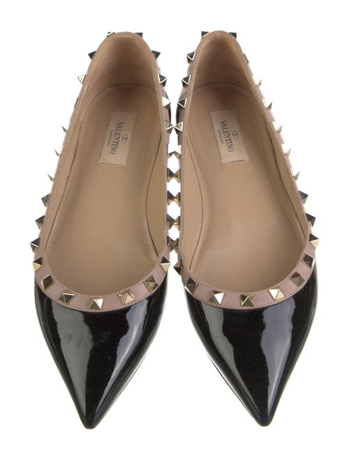 Valentino Rockstud Accents Patent Leather Ballet Flats